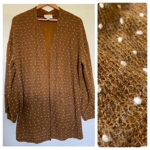 Flower & Feather Swiss Dot Open Cardigan